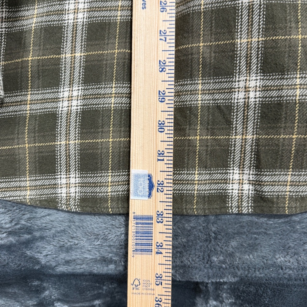 Field & Stream Flannel Shirt Mens XL Olive Green Plaid Long Sleeve Button Up - Picture 4 of 7